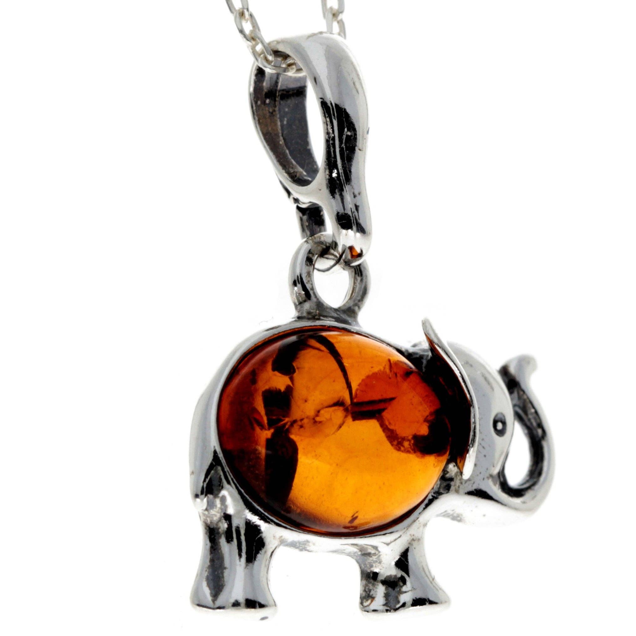 SilverAmber Jewellery – wholesale Individuell berlock/hänge – 925 Sterling Silver & Baltic Amber Elephant hänge - 1904A8