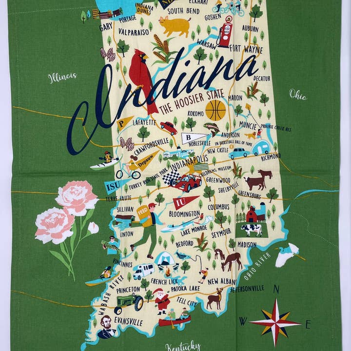 Indiana Tea Towel for wholesale by Galleyware