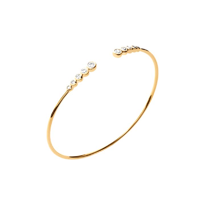 Elizabeth 18K Gold Plated Bangle with Cubic Zirconia for wholesale by Jewelry Private Label