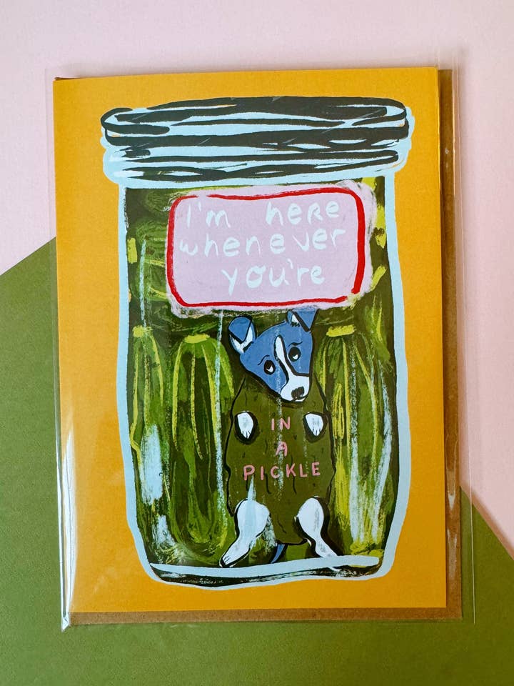 Här för dig Kort I en picklehund för wholesale av Emily Petrilla Illustrations