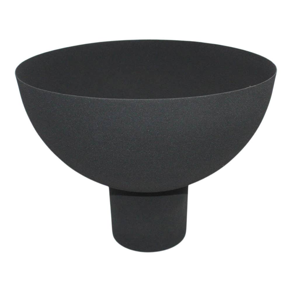 EARTHWARE - Wholesale Decorative Plate/Dish/Bowl - Black bowl on foot L0