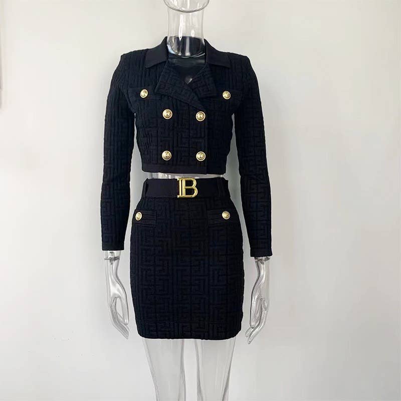 Productseeker - Wholesale Top & Skirt Set - Women's - SET129 Swastika Pattern Knit Top & Hip Skirt Set 19