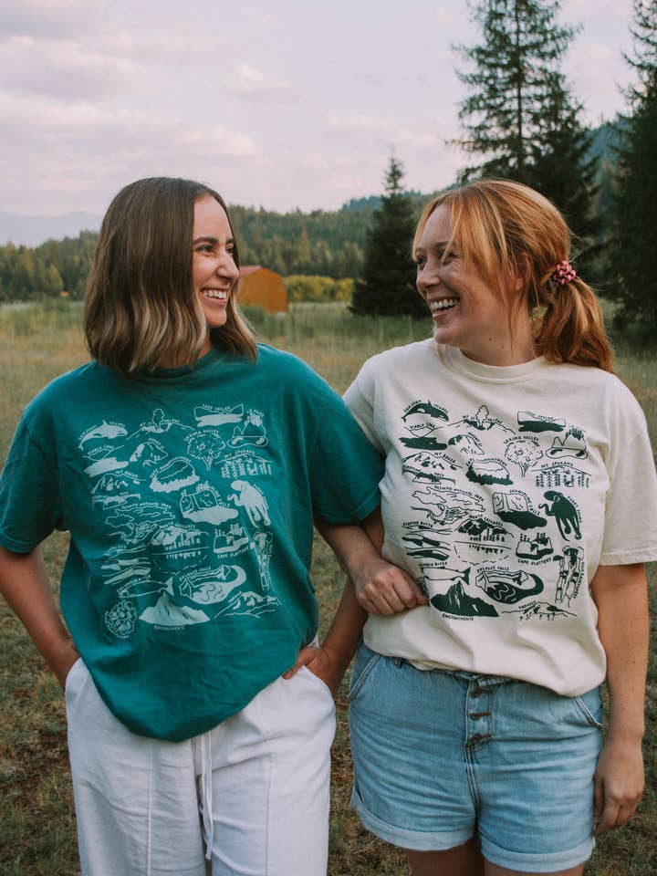 Traildust Goods - Wholesale Screen Printed T-Shirt - Women's - Washington National Parks Souvenir T-Shirt Unisex