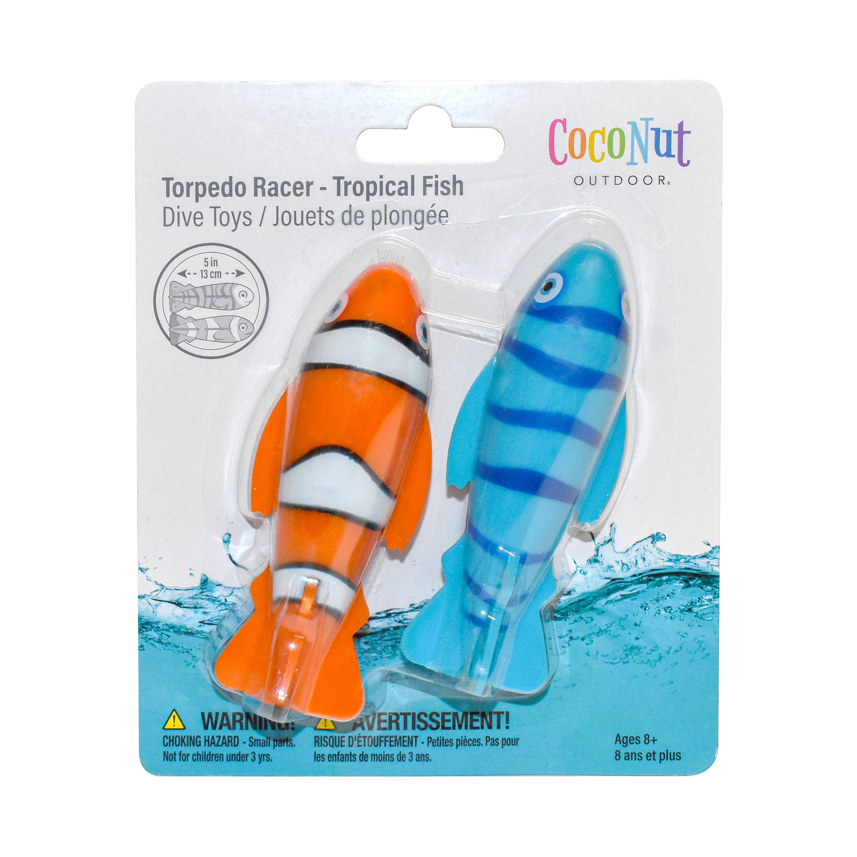 Salus Brands - Vendita all'ingrosso Giocattolo da spiaggia/piscina - Bambini e neonati - Giocattoli subacquei Torpedo Racers - Tropical Fish, confezione da 21