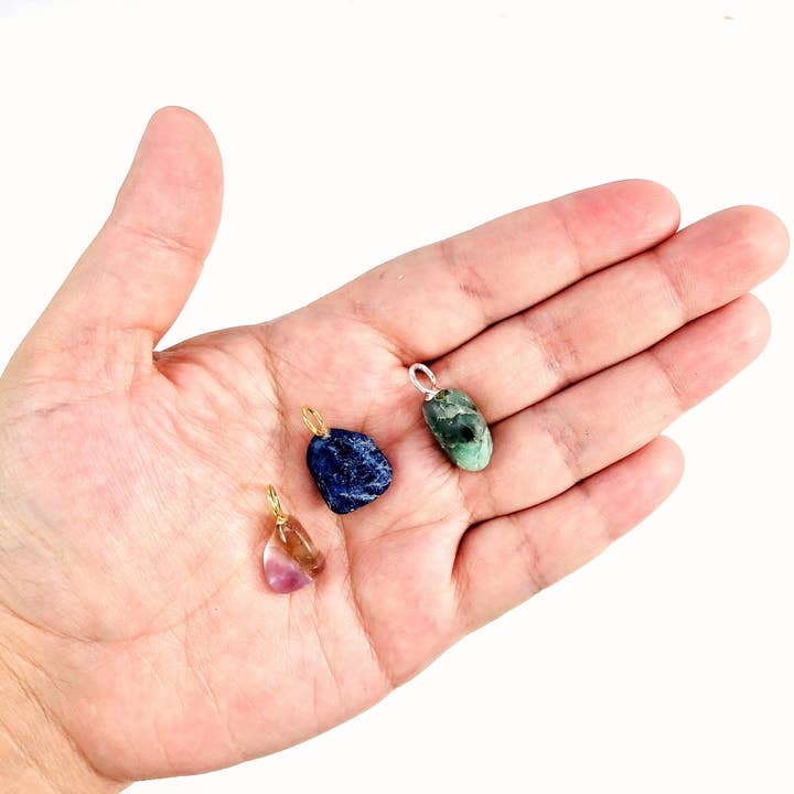 Rock Paradise - Wholesale Individual Charm/Pendant - Gemstone Tumbled Crystal Pendants A Grade - Small