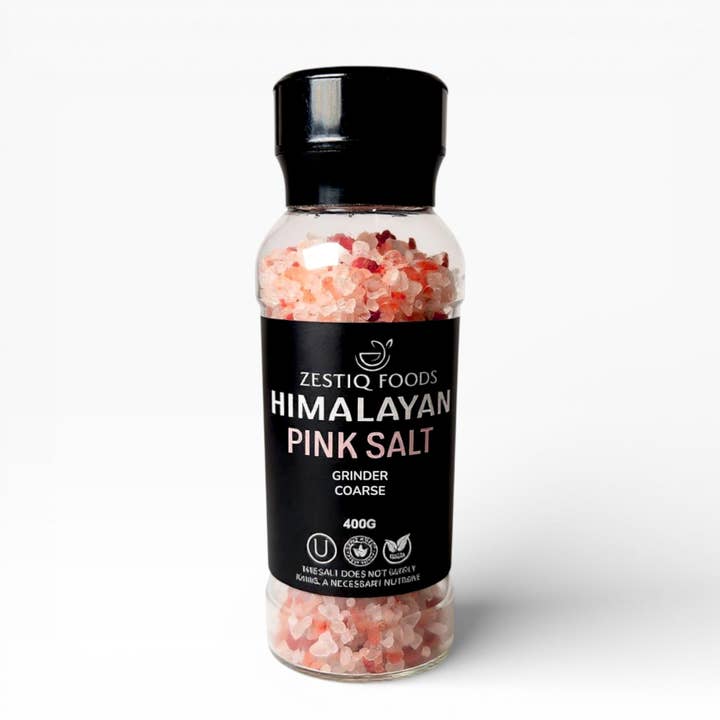 Himalayan Pink Salt Grinder 400g – Coarse Mineral Salt for wholesale by Zestiq Foods