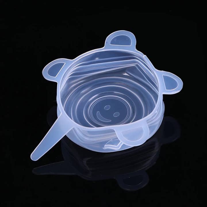 Smile Boutiques - Vendita all'ingrosso Contenitori per alimenti - Copri cibo e stoviglie in silicone elasticizzato ecologico — Set di 6
