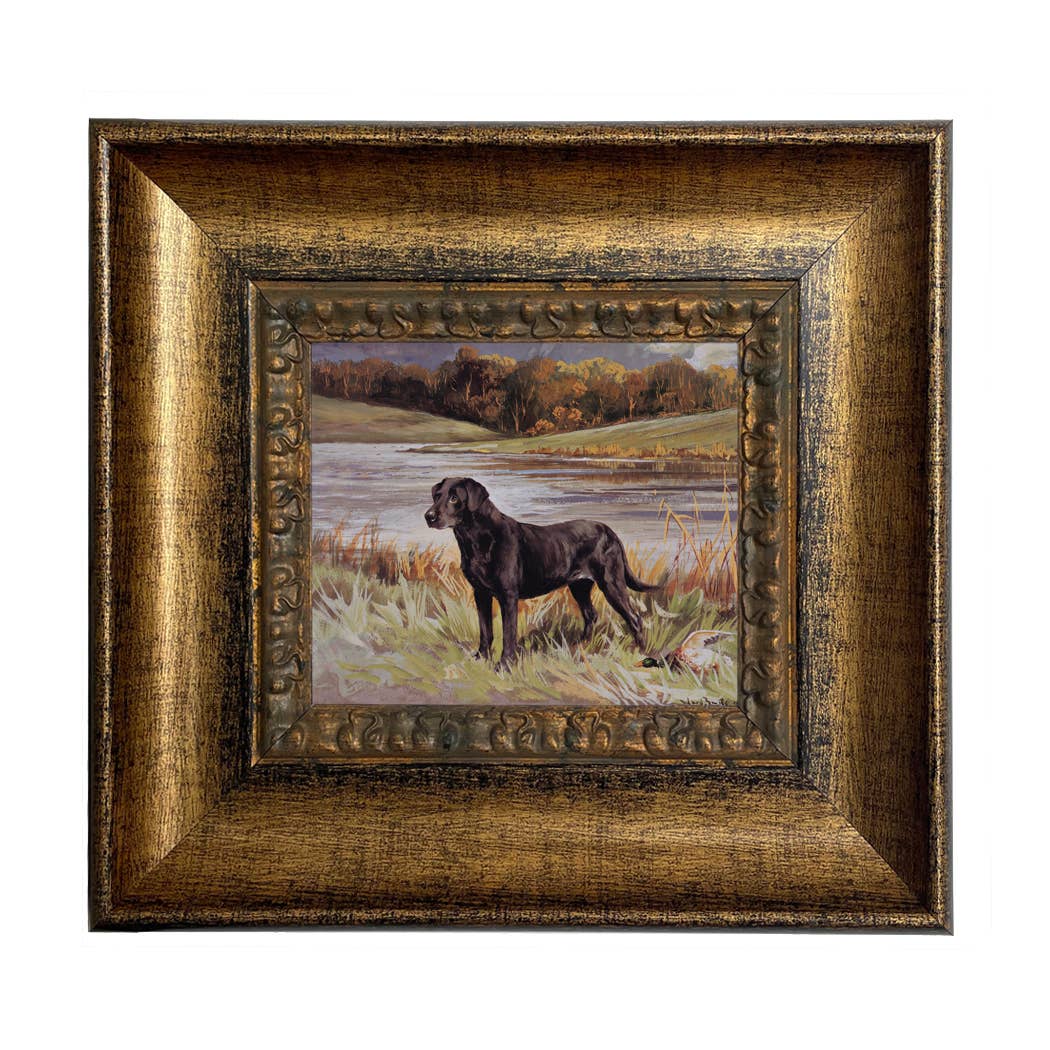 Madison Bay Co. - Historical Home Decor Reproductions - Wholesale Art Print - Labrador Retriever with Duck Framed Painting Print on Canvas62