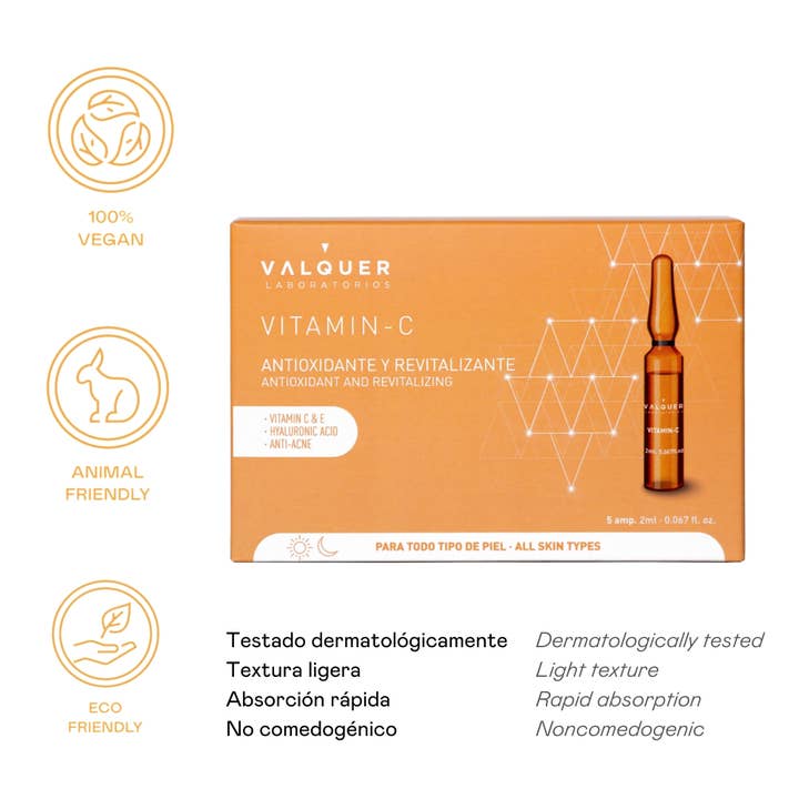 Valquer Laboratorios - Venta al por mayor Sérum facial - Ampollas faciales Vitamina C - 5 x 2 ml2
