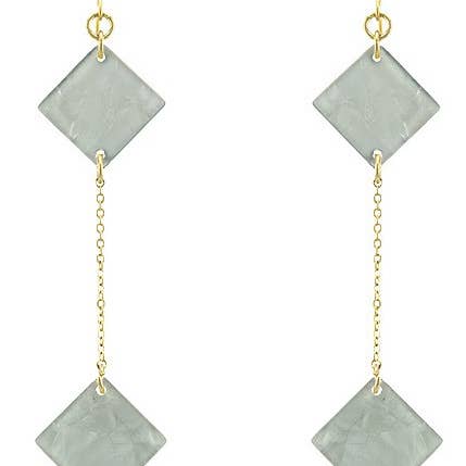 Øreringe - Grå 2 Tier Drop akryl for engroshandel hos Flirt Jewelry