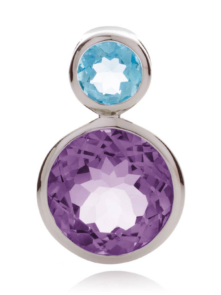 Lana Silver Pendant with Amethyst And Blue Topaz for wholesale by Manja