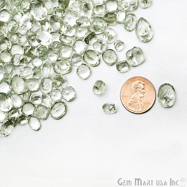 Green Amethyst Faceted Loose Gemstone, 6-12mm, 1+ Carats for wholesale by GemMartUSA