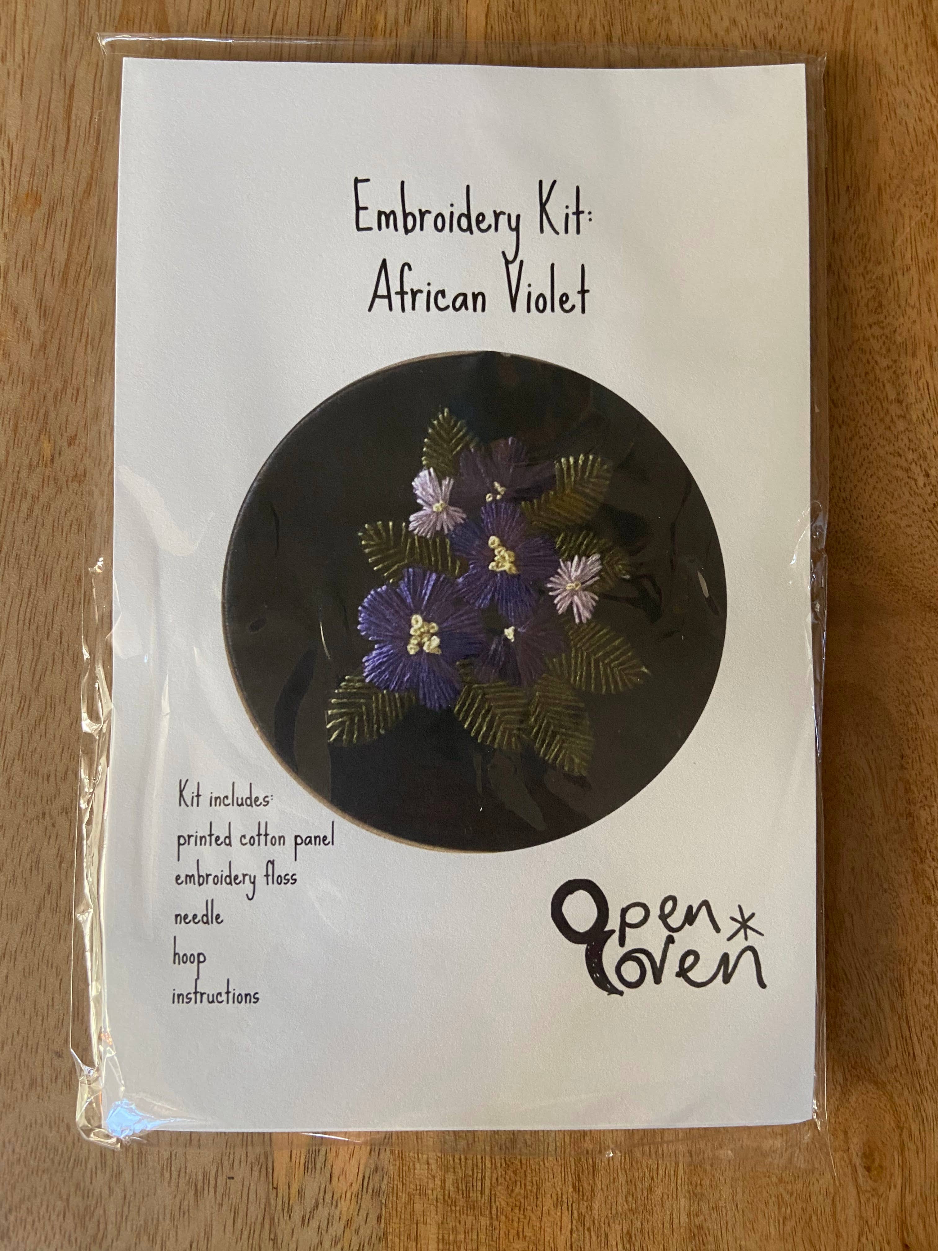Open Coven - Wholesale Embroidery/Cross Stitch Supplies - African Violet 4 Inch Embroidery Kit1