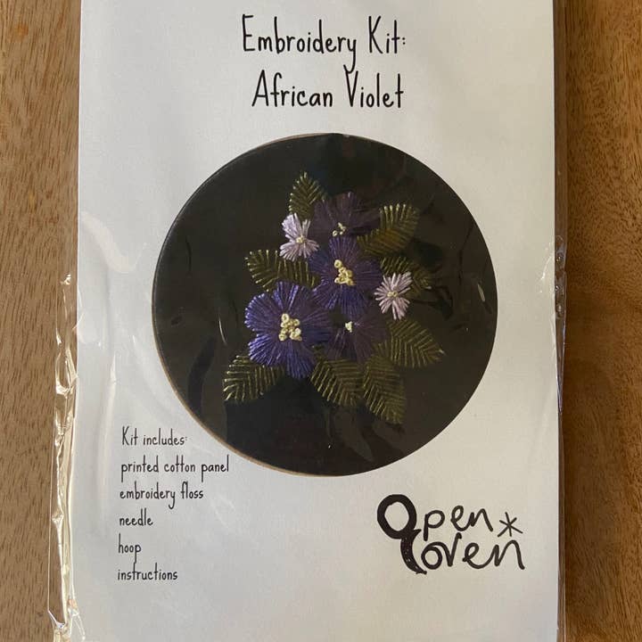 Open Coven - Wholesale Embroidery/Cross Stitch Supplies - African Violet 4 Inch Embroidery Kit1