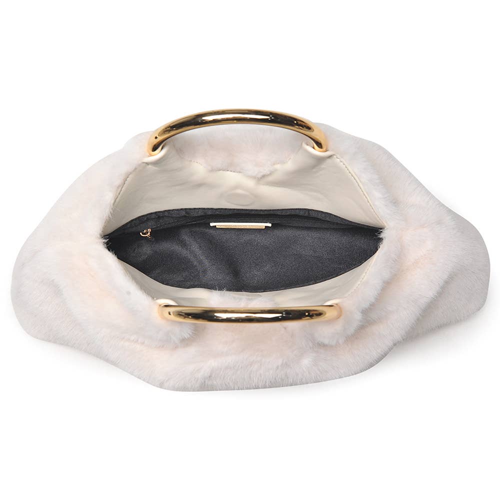 Oblige by G - Vente Sac à main avec poignée sur le dessus – femme - Sac à main avec anse en anneau en fausse fourrure 288233