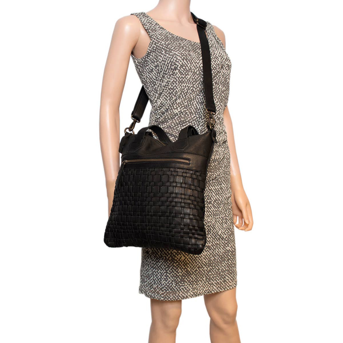 Arrigo - Wholesale Shoulder Bag - Women's - Braided Leather Leather Bag with a Short and a Long Handle2