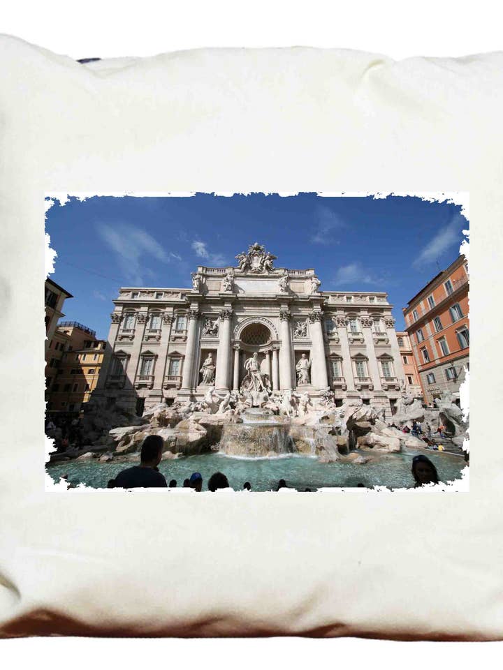 Almofada grande com enchimento 58 X 58 Fonte de Trevi Roma por atacado de DB GROUP SRL