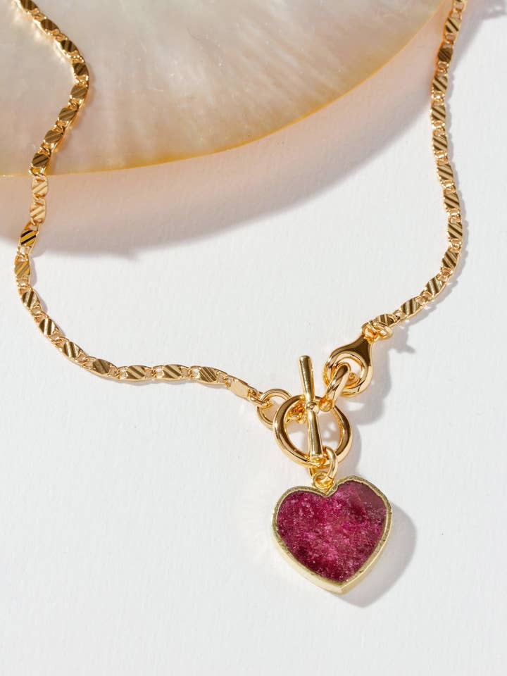 Self Love Toggle Necklace - Ruby for wholesale by Luna Norte