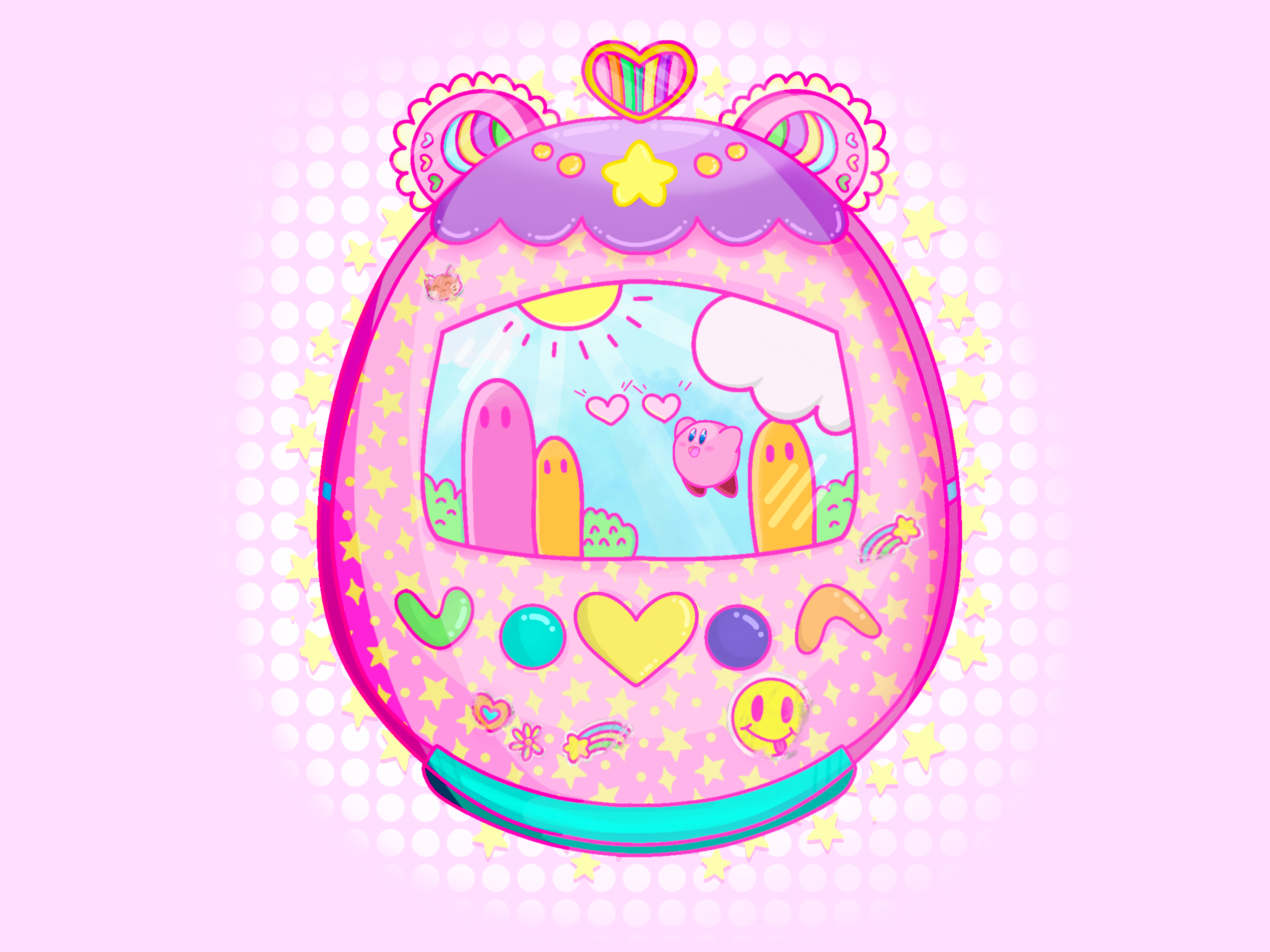KityCrylics - Wholesale Keychain - Women's - KityCrylics Dreamland Kirby Tamagotchi Acrylic Keychain5