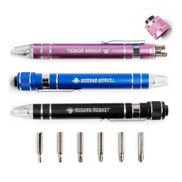 DM Merchandising - Wholesale Handy Tool - Modern Monkey® Screw’d Up 6-in-1 Mini LED Screwdriver