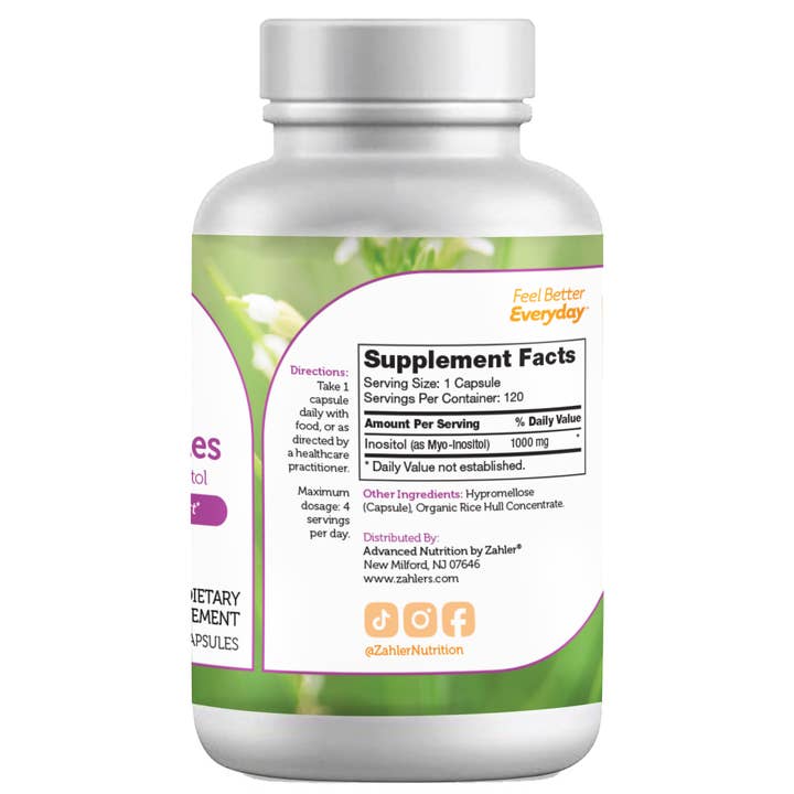 Advanced Nutrition by Zahler - Wholesale Oral Supplement/Vitamin - Inositol 1000 MG Capsules