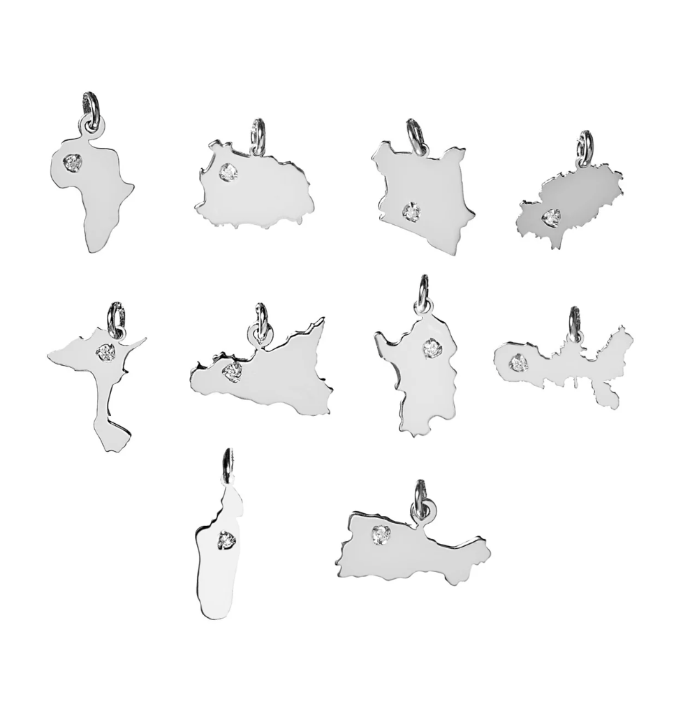 Katerina Ravizza Milano - Wholesale Pendant/Charm Necklace - I-LAND LOVER NECKLACE WITH SILVER AND ZIRCON CHARM2