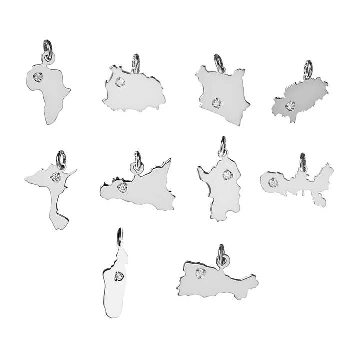 Katerina Ravizza Milano - Wholesale Pendant/Charm Necklace - I-LAND LOVER NECKLACE WITH SILVER AND ZIRCON CHARM2