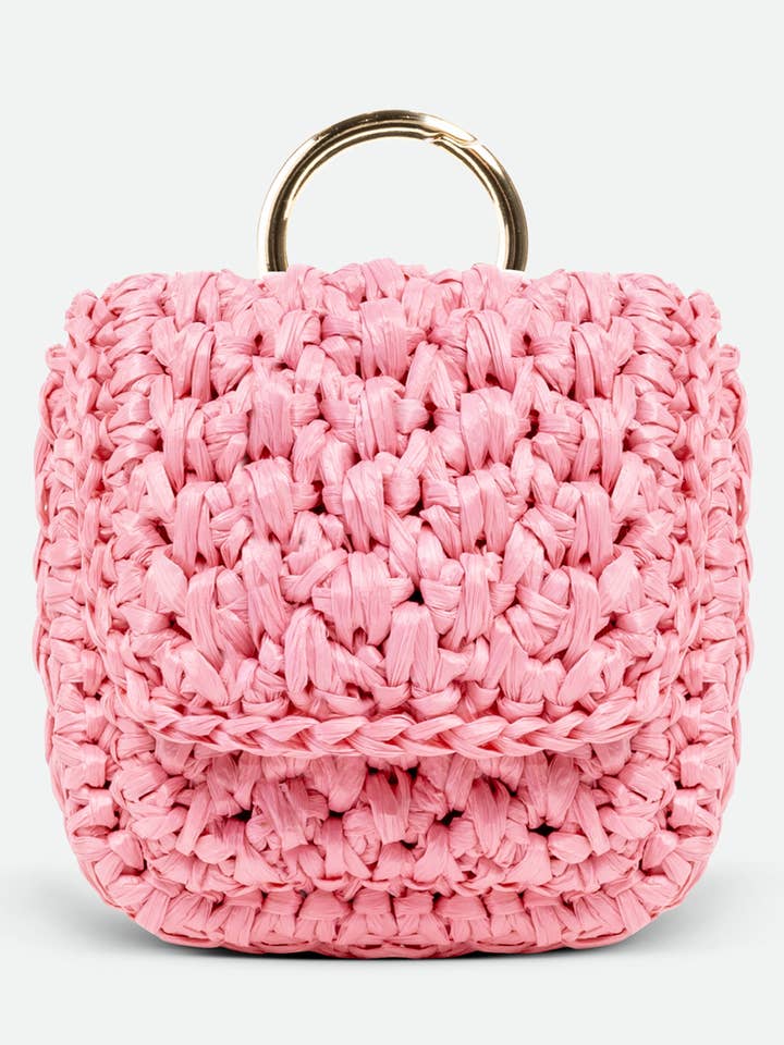 Raffia AirPod Case - Pink for wholesale by Yova