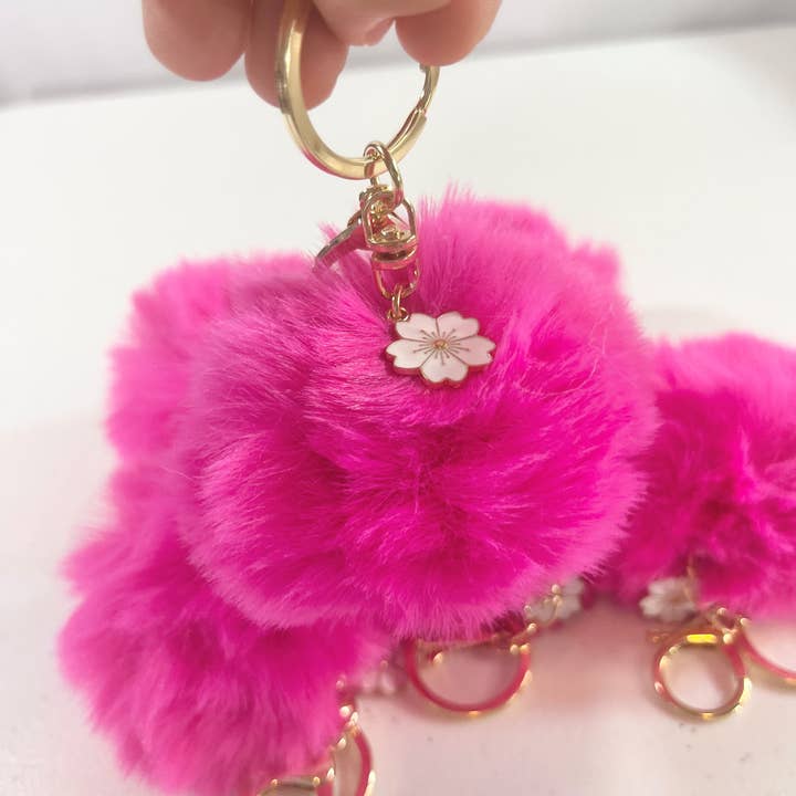 MKay Style - Wholesale Keychain – Women's - Pink Pom Pom Keychain, Fuzzy Pink Keychain, Pink Keychain4