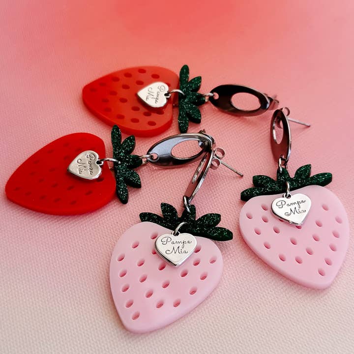 Strawberry earrings for wholesale by Pampa Mia