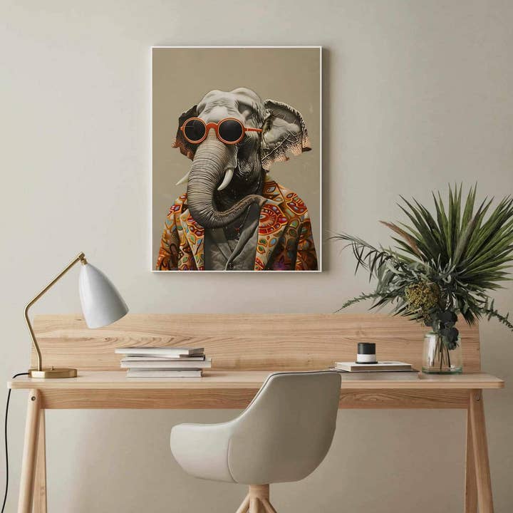 La Luna Bella - Toys – wholesale Konsttryck – Hippie Elephant Solglasögon Mode Canvas Väggkonsttryck