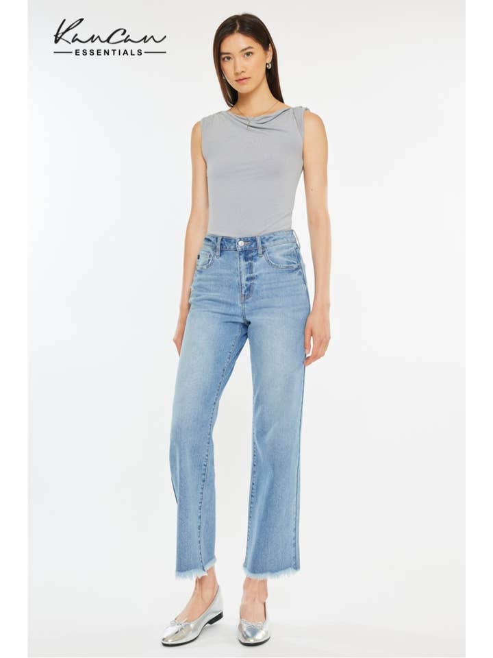 MEDIUM OPEN PACK HIGH RISE SLIM WIDE LEG-KC20059M for wholesale on Faire