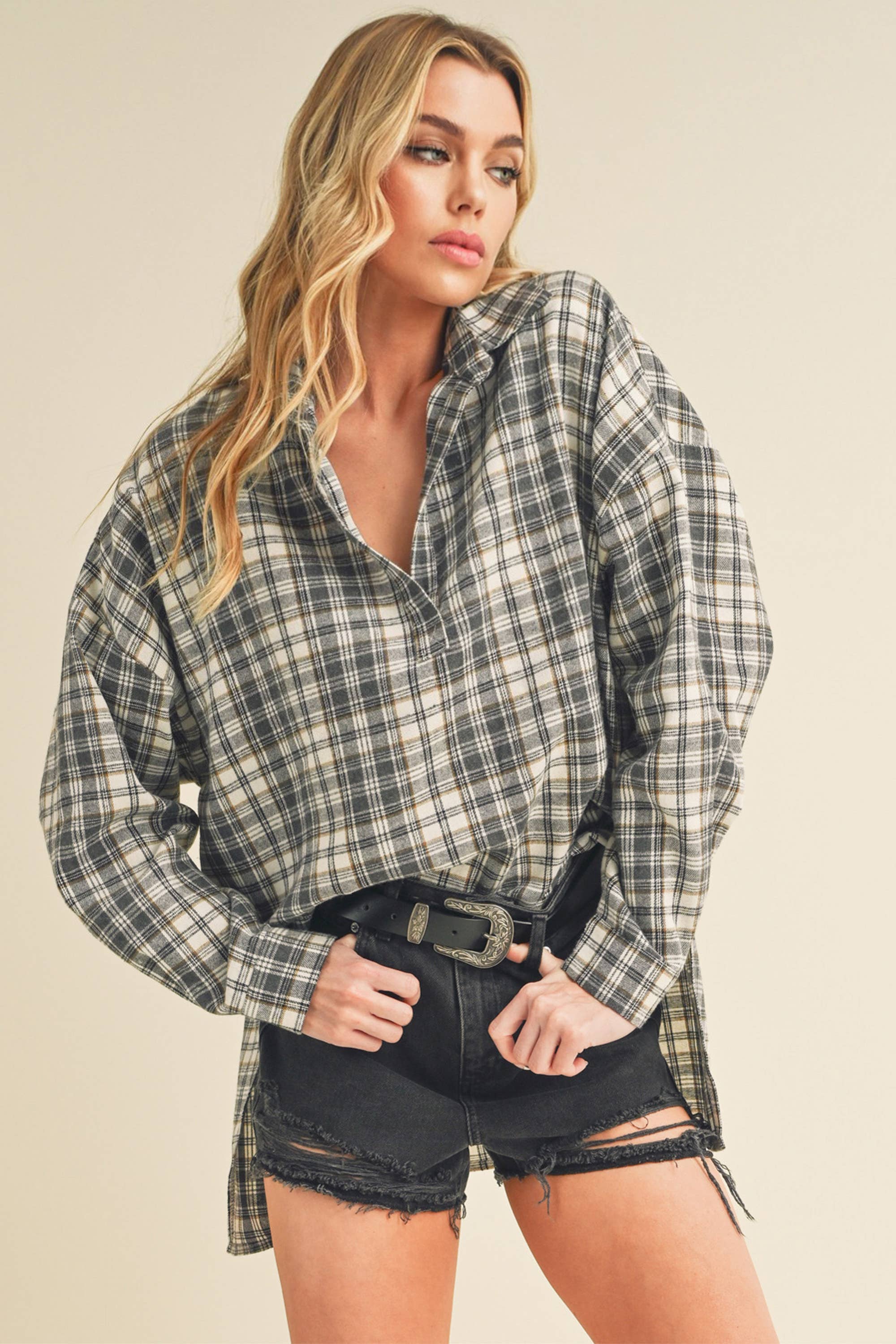 AEMI + CO - Wholesale Button Down Shirt - Women's - 8208CN Tamra Shirt 110