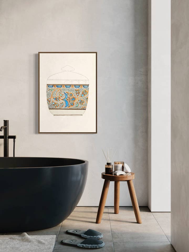 Japanse vaasillustratie. Wanddecoratie A4, A3 en A2. Vintage wanddecoratie. Japanse kunst, Japanse prenten. Moederdagcadeau, Japan voor wholesale door Gabrielle Dalsan