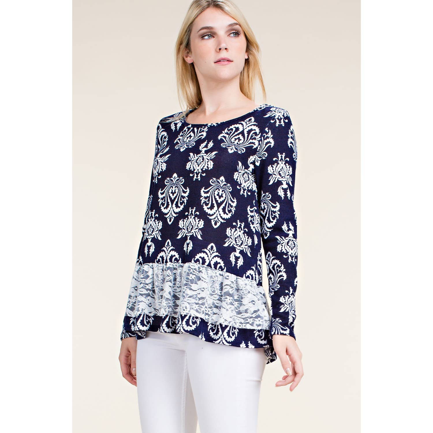 VOCAL - Wholesale Blouse - Dames - Klassieke gotische gesublimeerde print lange mouw top8