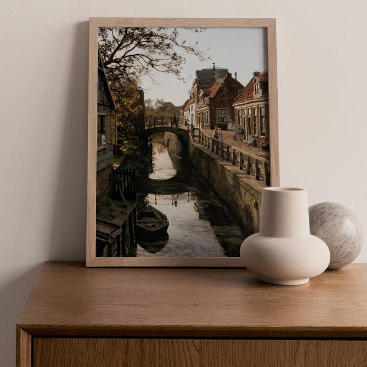 Seaside Art Prints - Wholesale Art Print - Vintage Cityscape Painting Art Print / Handmade Giclée Print