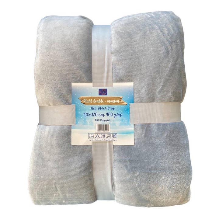 Le comptoir de la plage - Venta al por mayor Mantas de sofá - Tela polar con forro polar «Mouton» gris claro - Noël