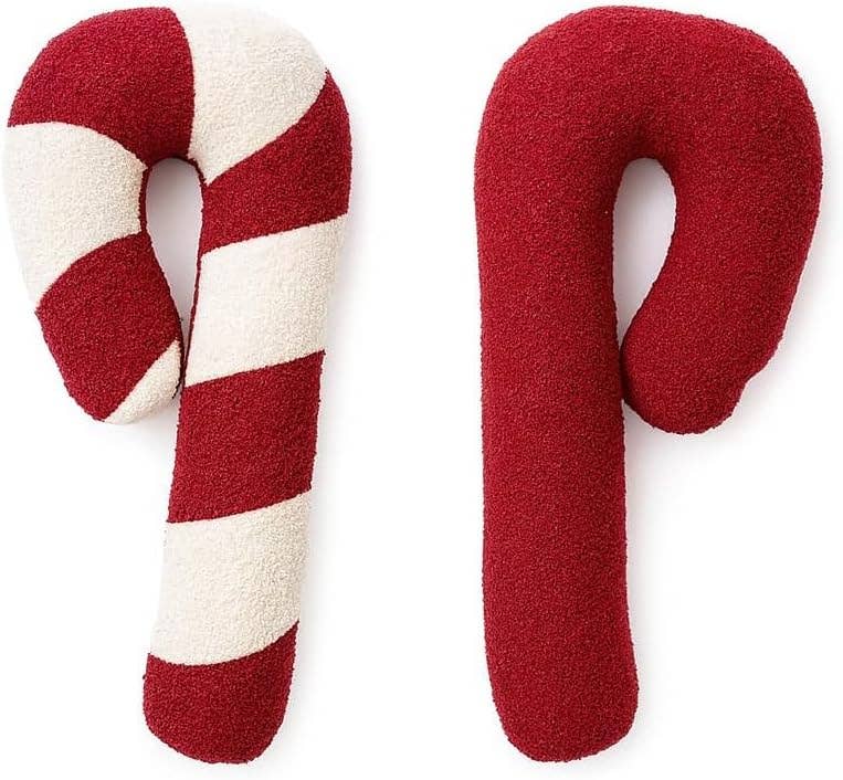 Fennco Styles - Wholesale Throw/Decorative Pillow - Red and White Candy Cane Filled Pillow - 8"X20" 1