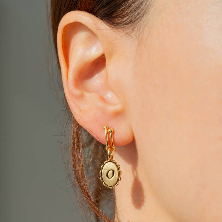 Lucky Feather - Wholesale Hoop Earrings - Charm Garden Add-A-Charm Gold Hoop Earrings11