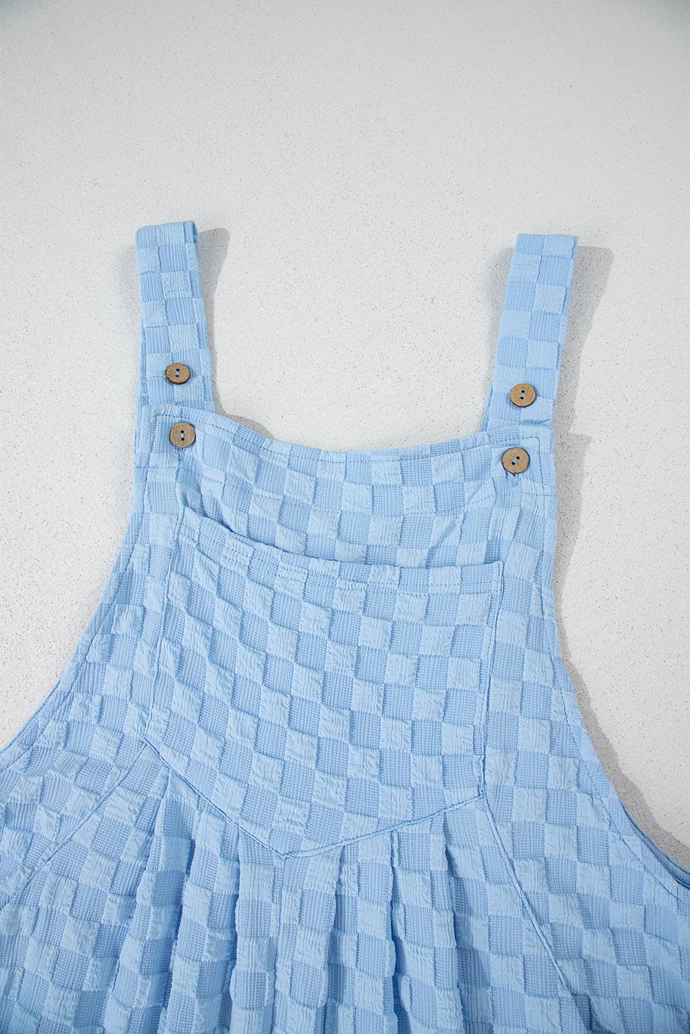 bleu Salopette à carreaux à taille haute avec poches et jambes larges en vente sur Faire4