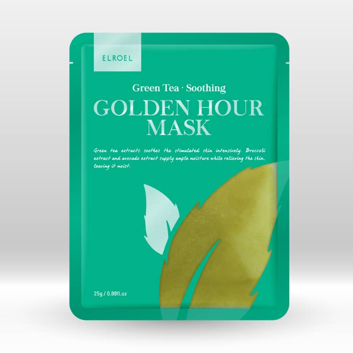 Maschera GOLDEN HOUR GREEN TEA - Lenitiva per la vendita all'ingrosso da parte di Elroel Korean Cosmetics