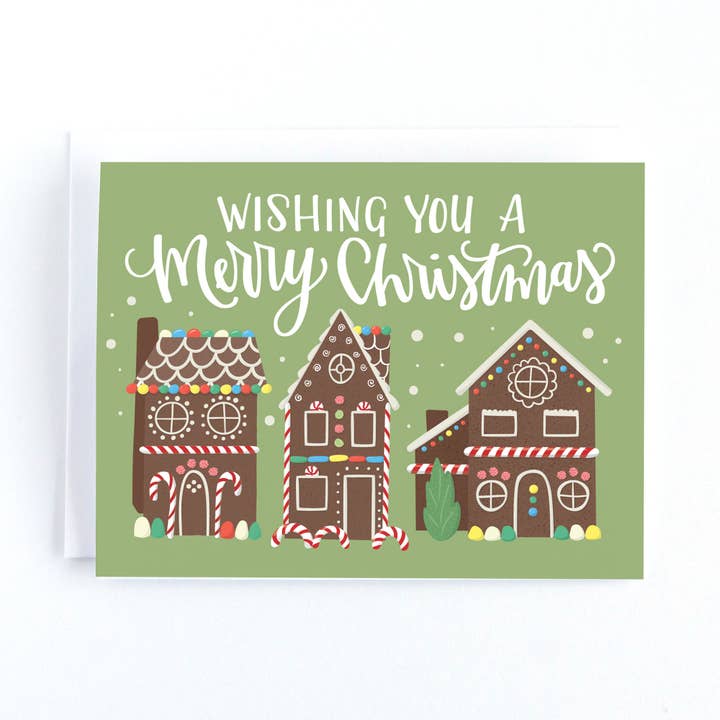 Merry Christmas Gingerbread Holiday Card voor wholesale door Pedaller Designs