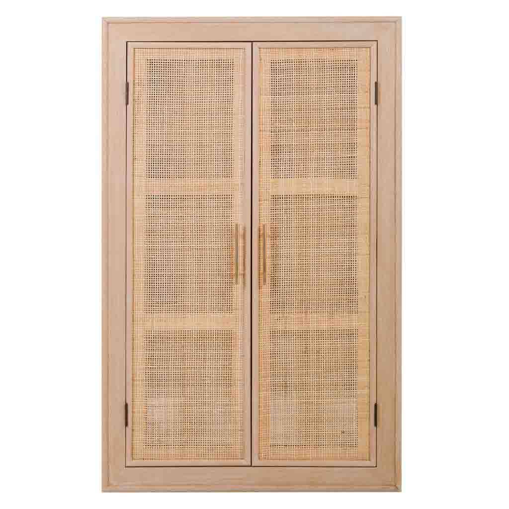 Creaciones Meng - Wholesale Cabinet - MIRROR WITH 2 WOODEN DOORS AND GRILLE 73.5x5x118h cm2