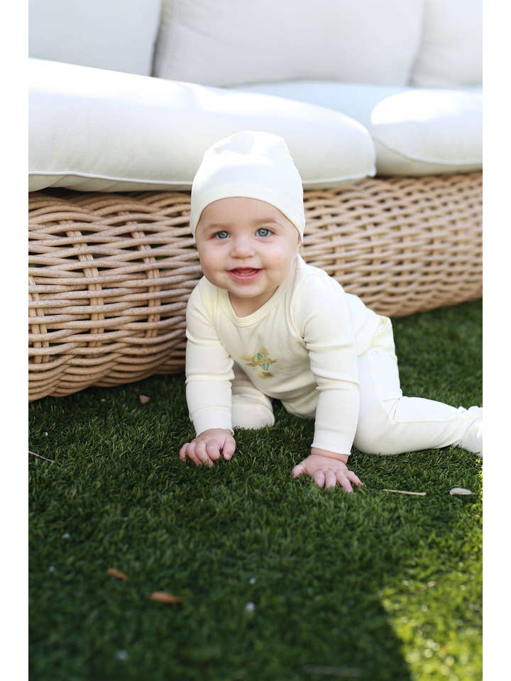 Pouf - Venta al por mayor Conjunto de ropa - Bebés - Pelele de Globo Aerostático - Crema/Azul2