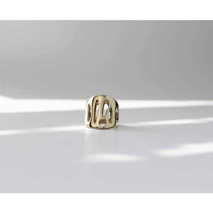 Organic Ring, Handmade Statement Ring, Bronze, 925 Silver for wholesale by L.Greenwalt Jewelry