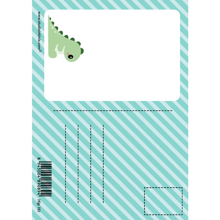 Studio Inktvis - Wholesale Postcard - Rarw Dinosaur Postcard