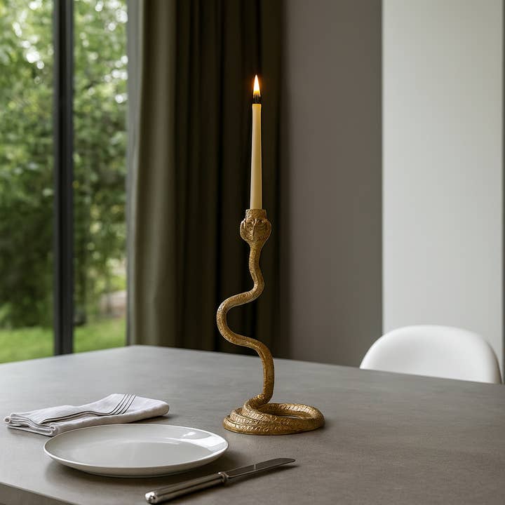 Sagebrook Home - Wholesale Candle Holder - Candle Holder - Gold Metal Snake Tealights Taper, 13 in.2