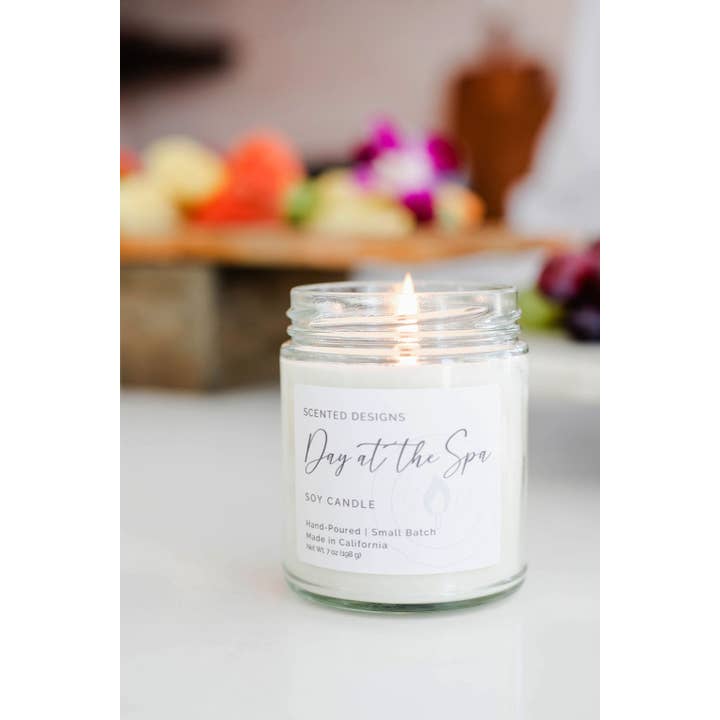 Scented Designs Candle Co - Wholesale Jar/Filled Candle - Day at the Spa Soy Candle - 7oz Signature Jar1