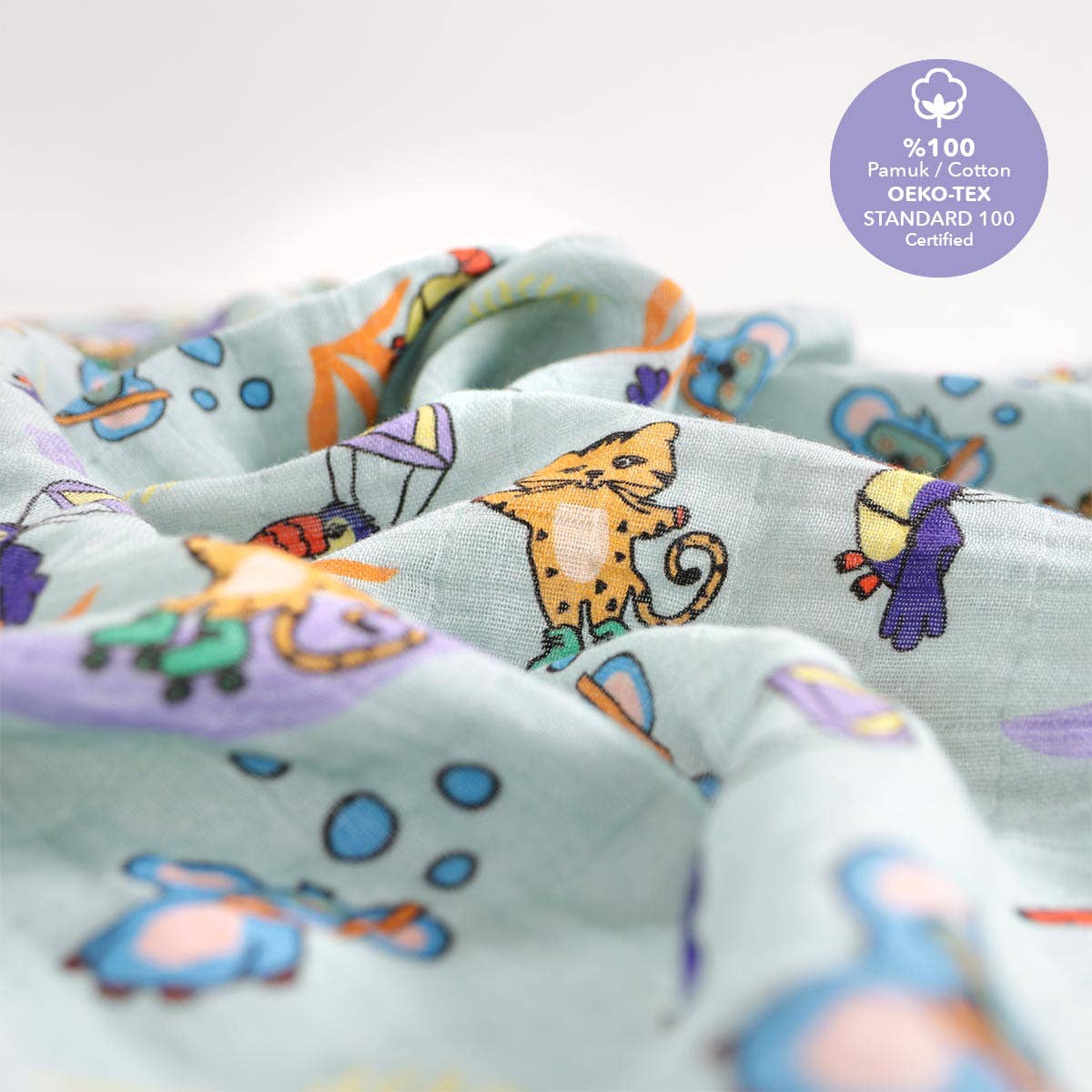 Biggbrands - Wholesale Changing Mat/Pad - Baby - Milk&Moo Muslin Cloth 2-Piece Set Jungle Friends3