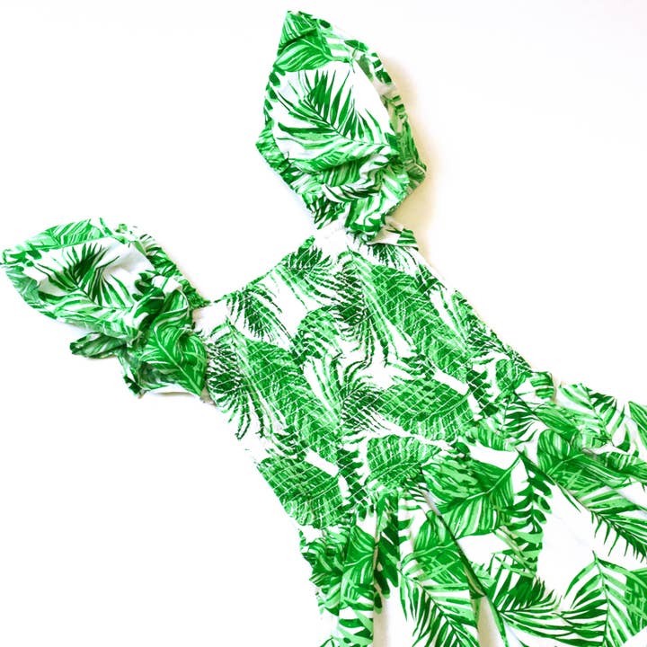 8 Oak Lane - Wholesale Dress - Women's - Botanical Smocked Flutter Sleeve Dress